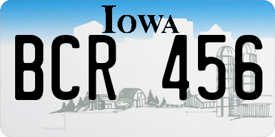 IA license plate BCR456