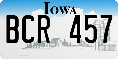 IA license plate BCR457