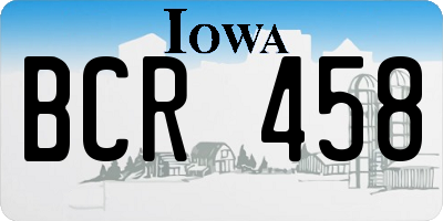 IA license plate BCR458