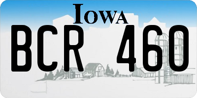 IA license plate BCR460