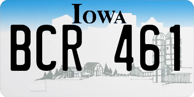 IA license plate BCR461