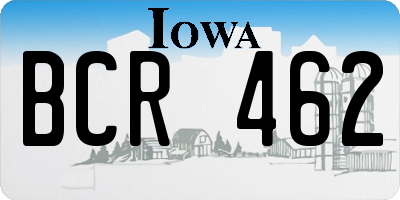 IA license plate BCR462