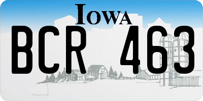 IA license plate BCR463