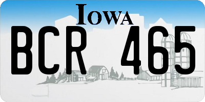 IA license plate BCR465