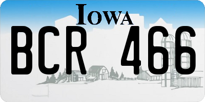 IA license plate BCR466