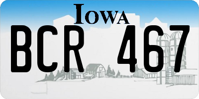 IA license plate BCR467