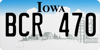 IA license plate BCR470