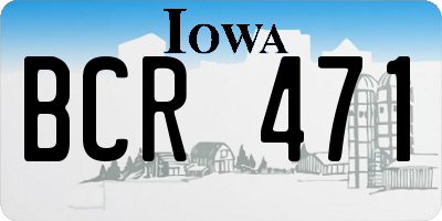 IA license plate BCR471