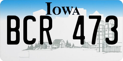 IA license plate BCR473