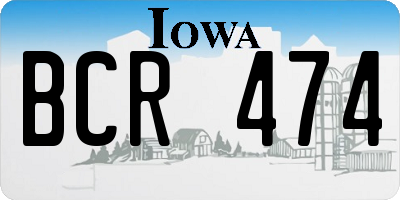 IA license plate BCR474