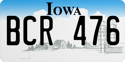 IA license plate BCR476