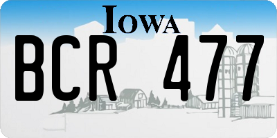 IA license plate BCR477