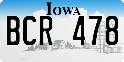IA license plate BCR478