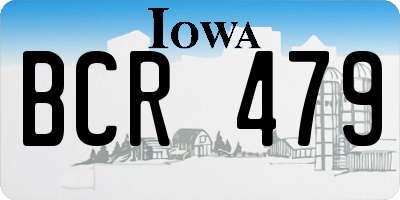IA license plate BCR479