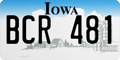 IA license plate BCR481
