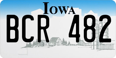 IA license plate BCR482