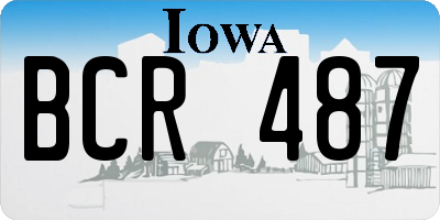 IA license plate BCR487