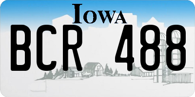 IA license plate BCR488
