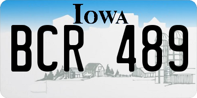 IA license plate BCR489