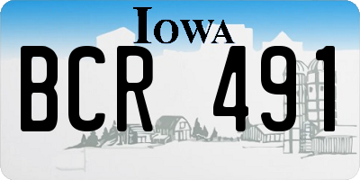 IA license plate BCR491