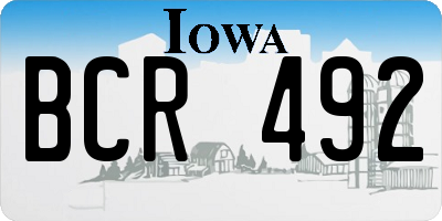 IA license plate BCR492