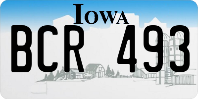 IA license plate BCR493