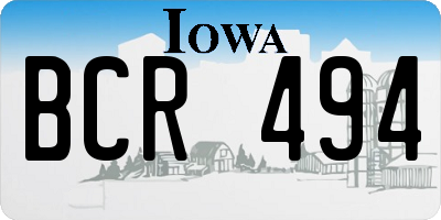 IA license plate BCR494