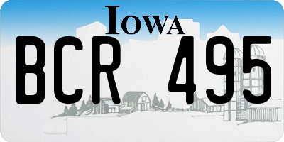 IA license plate BCR495