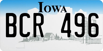 IA license plate BCR496