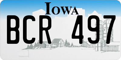 IA license plate BCR497