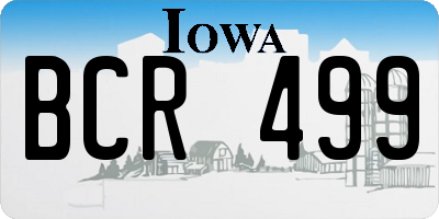 IA license plate BCR499