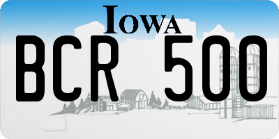 IA license plate BCR500