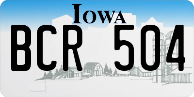 IA license plate BCR504
