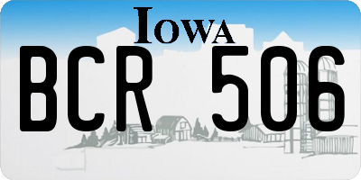 IA license plate BCR506