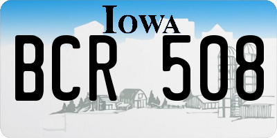 IA license plate BCR508
