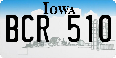 IA license plate BCR510