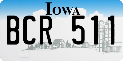 IA license plate BCR511