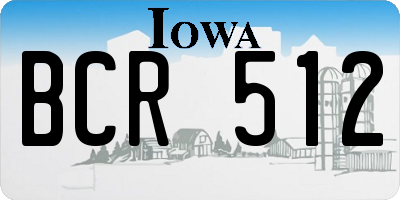 IA license plate BCR512