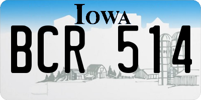 IA license plate BCR514