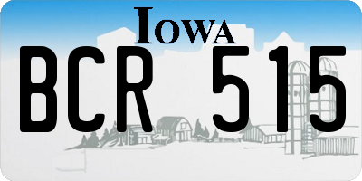 IA license plate BCR515
