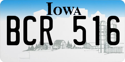 IA license plate BCR516
