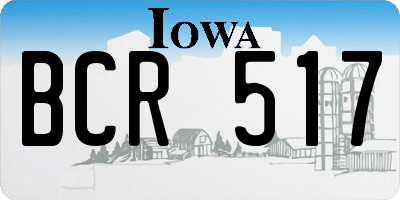 IA license plate BCR517