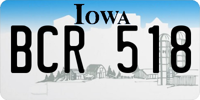 IA license plate BCR518