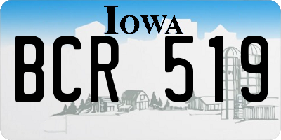 IA license plate BCR519