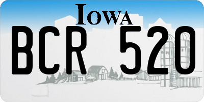 IA license plate BCR520
