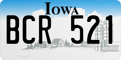 IA license plate BCR521