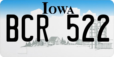 IA license plate BCR522