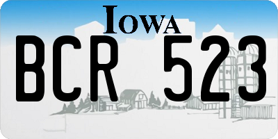 IA license plate BCR523