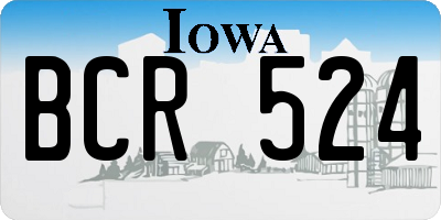 IA license plate BCR524
