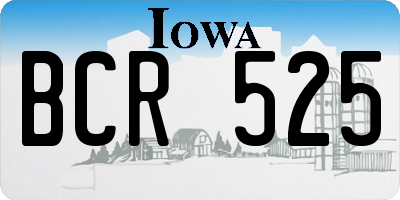 IA license plate BCR525